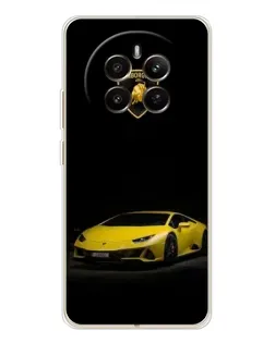 Чехол для Realme 12 с картинкой «Lamborghini желтый акцент»