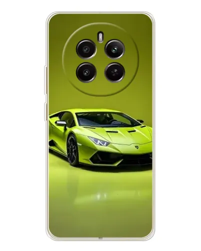 Чехол для Realme 12 с картинкой «Салатовый Lamborghini Huracan»