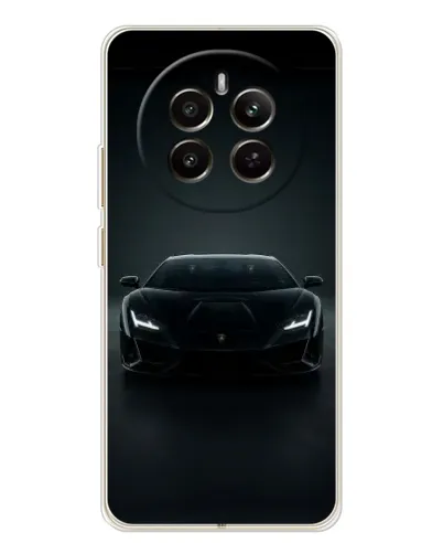 Чехол для Realme 12 с картинкой «Черный Lamborghini Aventador»