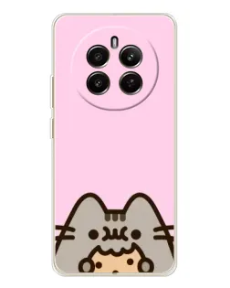 Чехол для Realme 12 с картинкой «Pusheen и печенье»
