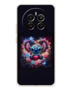 Чехол для Realme 12 с картинкой «Stitch в цветах»