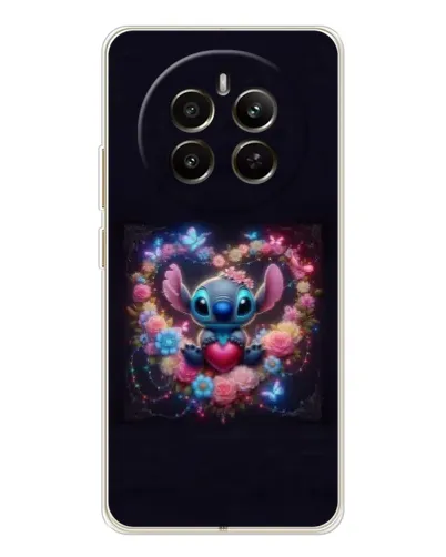 Чехол для Realme 12 с картинкой «Stitch в цветах» Чехол для Realme 12 с картинкой «Stitch в цветах»