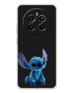 Чехол для Realme 12 с картинкой «Стич на черном»