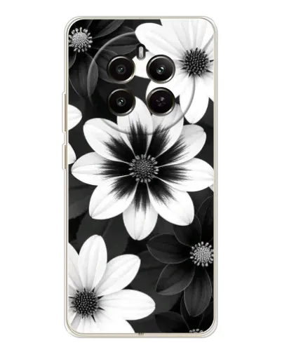 Чохол для Realme 12 з картинкою «Монохромні айстри» Чохол для Realme 12 з картинкою «Монохромні айстри»