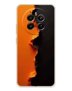 Чехол для Realme 12 с картинкой «Оранжевый разлом»