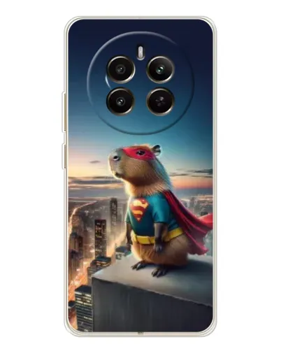 Чехол для Realme 12 с картинкой «Капи-мен супергерой»