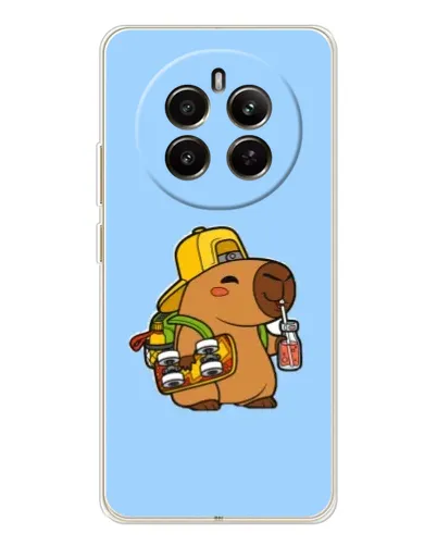 Чехол для Realme 12 с картинкой «Капибара на скейте»