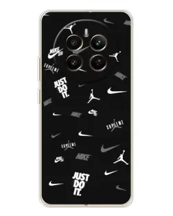 Чохол для Realme 13 4G з картинкою «Nike Black Pattern»