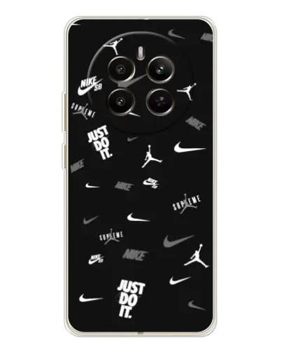Чехол для Realme 13 4G с картинкой «Nike Black Pattern»