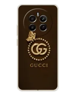 Чехол для Realme 13 4G с картинкой «Gucci — золотая бабочка»