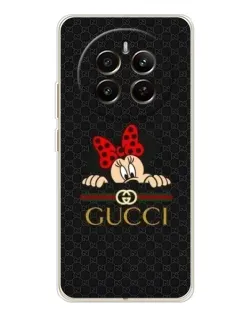Чехол для Realme 13 4G с картинкой «Минни Маус Gucci — черный»