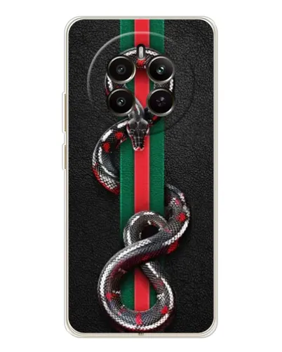 Чехол для Realme 13 4G с картинкой «Gucci — змея на полосе» Чехол для Realme 13 4G с картинкой «Gucci — змея на полосе»