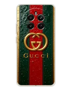 Чехол для Realme 13 4G с картинкой «Gucci — фирменная полоса и золото»