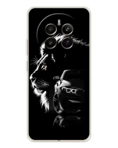 Чехол для Realme 13 4G с картинкой «BMW и лев» Чехол для Realme 13 4G с картинкой «BMW и лев»