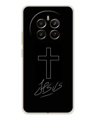 Чехол для Realme 13 4G с картинкой «Графический крест Jesus» Чехол для Realme 13 4G с картинкой «Графический крест Jesus»