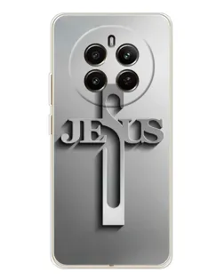 Чехол для Realme 13 4G с картинкой «Металлический крест Jesus»