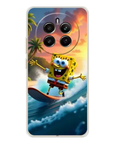 Чехол для Realme 13 4G с картинкой «Губка Боб серфингист»
