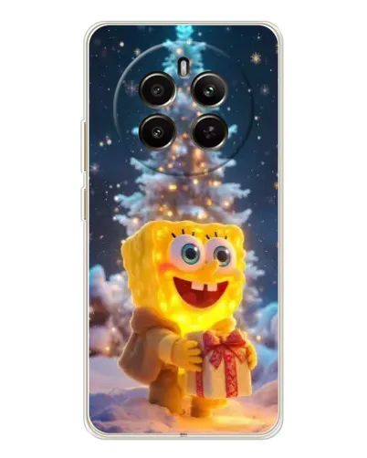 Чехол для Realme 13 4G с картинкой «Рождественский Спанч Боб»