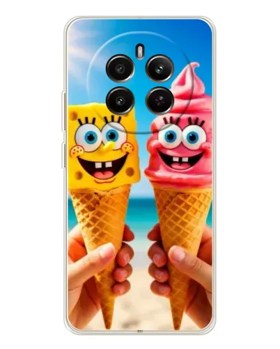 Чехол для Realme 13 4G с картинкой «Спанч Боб мороженое»