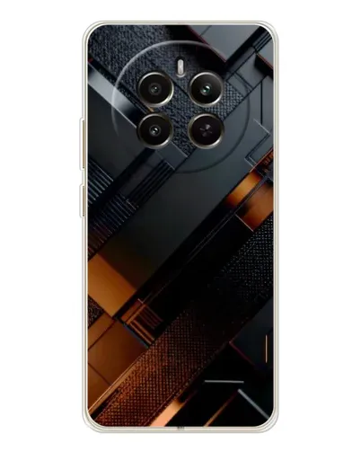 Чехол для Realme 13 4G с картинкой «Черные геометрические блоки»