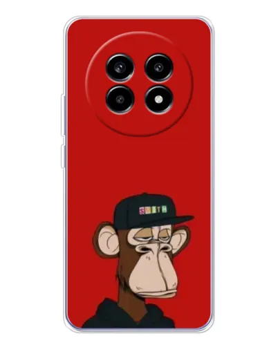Чехол для Realme 13 Pro Plus с картинкой «Bored Ape — красный фон»