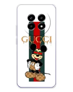 Чехол для Realme 13 Pro Plus с картинкой «Микки Маус Gucci — полосы» Чехол для Realme 13 Pro Plus с картинкой «Микки Маус Gucci — полосы»