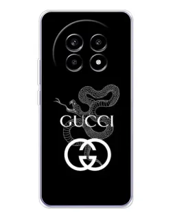 Чехол для Realme 13 Pro Plus с картинкой «Gucci — серебряная змея» Чехол для Realme 13 Pro Plus с картинкой «Gucci — серебряная змея»