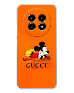 Чехол для Realme 13 Pro Plus с картинкой «Микки Маус Gucci — оранж» Чехол для Realme 13 Pro Plus с картинкой «Микки Маус Gucci — оранж»