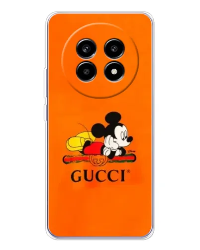 Чехол для Realme 13 Pro Plus с картинкой «Микки Маус Gucci — оранж» Чехол для Realme 13 Pro Plus с картинкой «Микки Маус Gucci — оранж»