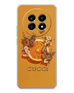 Чехол для Realme 13 Pro Plus с картинкой «Gucci — золотые бабочки» Чехол для Realme 13 Pro Plus с картинкой «Gucci — золотые бабочки»