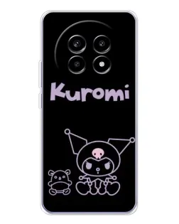 Чехол для Realme 13 Pro Plus с картинкой «Kuromi — черный минимализм»