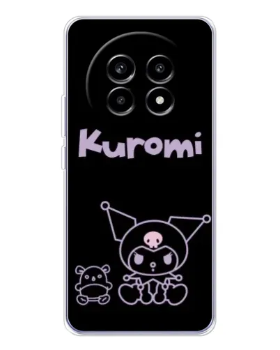 Чехол для Realme 13 Pro Plus с картинкой «Kuromi — черный минимализм»