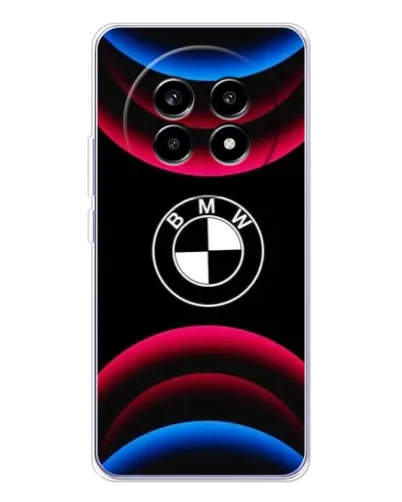 Чехол для Realme 13 Pro Plus с картинкой «Логотип BMW и неоновые дуги»