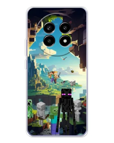 Чехол для Realme 13 Pro Plus с картинкой «Эндермен в лесу»