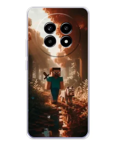 Чехол для Realme 13 Pro Plus с картинкой «Стив в лесу»
