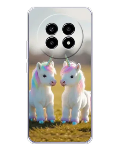 Чехол для Realme 13 Pro Plus с картинкой «Пара единорогов» Чехол для Realme 13 Pro Plus с картинкой «Пара единорогов»