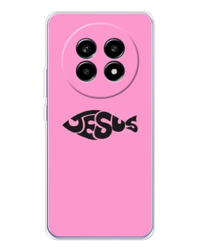 Чехол для Realme 13 Pro Plus с картинкой «Розовый символ Jesus» Чехол для Realme 13 Pro Plus с картинкой «Розовый символ Jesus»