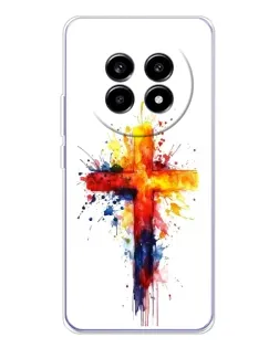 Чехол для Realme 13 Pro Plus с картинкой «Акварельный крест»