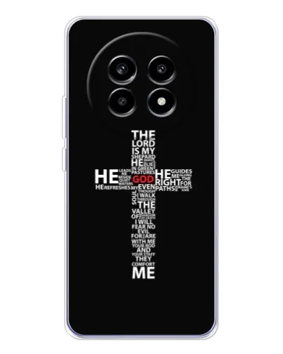 Чехол для Realme 13 Pro Plus с картинкой «Текстовый крест» Чехол для Realme 13 Pro Plus с картинкой «Текстовый крест»