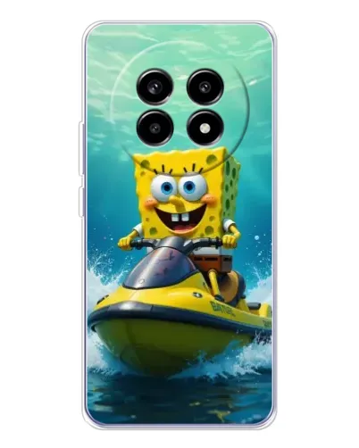 Чехол для Realme 13 Pro Plus с картинкой «Спанч Боб на гидроцикле»