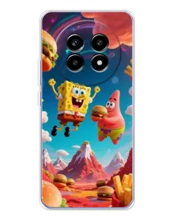 Чехол для Realme 13 Pro Plus с картинкой «Космический фастфуд»