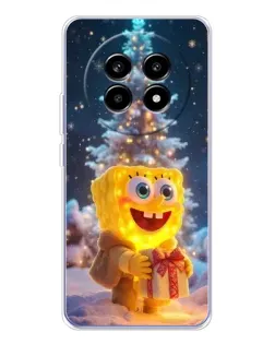 Чехол для Realme 13 Pro Plus с картинкой «Рождественский Спанч Боб»