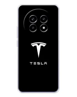 Чехол для Realme 13 Pro Plus с картинкой «Tesla White Logo» Чехол для Realme 13 Pro Plus с картинкой «Tesla White Logo»