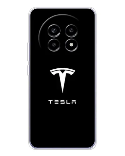 Чехол для Realme 13 Pro Plus с картинкой «Tesla White Logo» Чехол для Realme 13 Pro Plus с картинкой «Tesla White Logo»