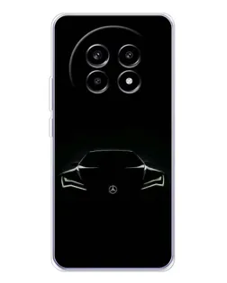 Чехол для Realme 13 Pro Plus с картинкой «Mercedes — силуэт авто» Чехол для Realme 13 Pro Plus с картинкой «Mercedes — силуэт авто»