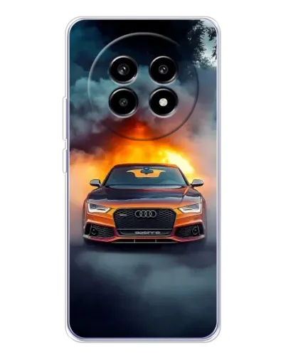 Чехол для Realme 13 Pro Plus с картинкой «Audi в огненном дыму»