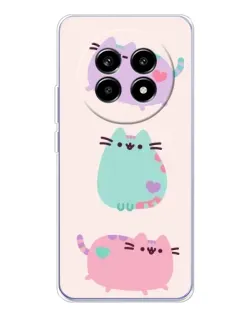 Чехол для Realme 13 Pro Plus с картинкой «Pusheen трио»