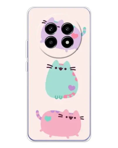 Чехол для Realme 13 Pro Plus с картинкой «Pusheen трио»