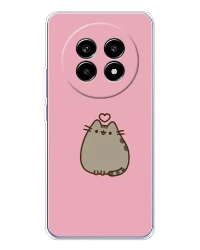 Чехол для Realme 13 Pro Plus с картинкой «Pusheen сердце»