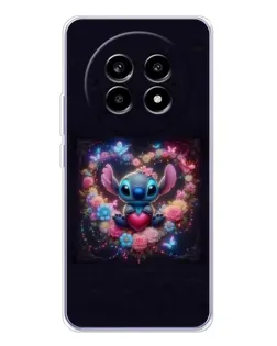 Чехол для Realme 13 Pro Plus с картинкой «Stitch в цветах»
